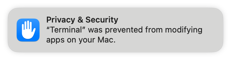 macOS Notification Prompt